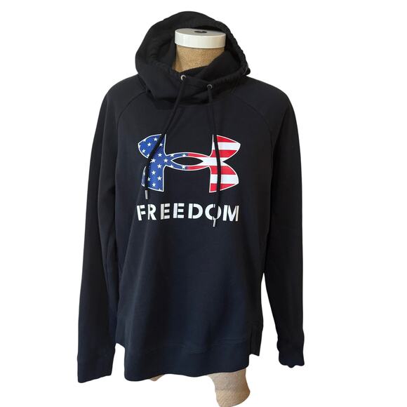 Under Armour Women's Freedom Rival Fleece Logo Hoodie Size Medium EUC Patriotic - Picture 11 of 11
